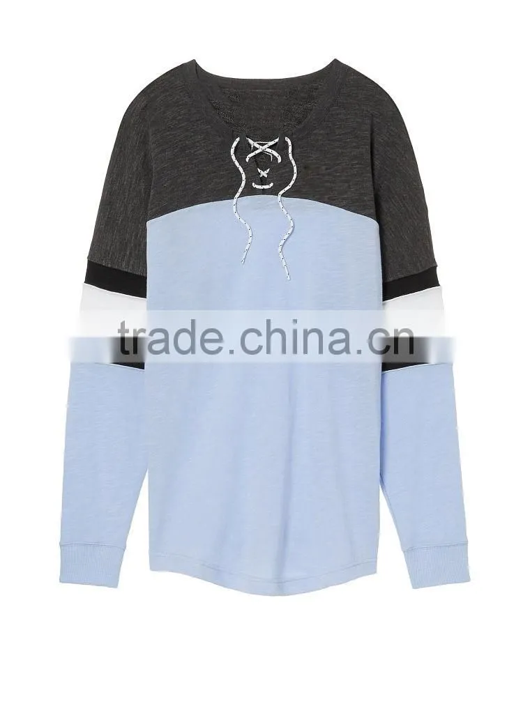 Dongguan womens long sleeve pullover sweatshirts without hood
