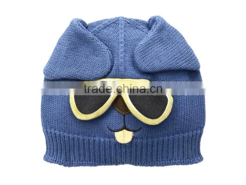 2017 new style custom baby's knitted fashion baby winter hats 100% soft cotton caps for newborn children
