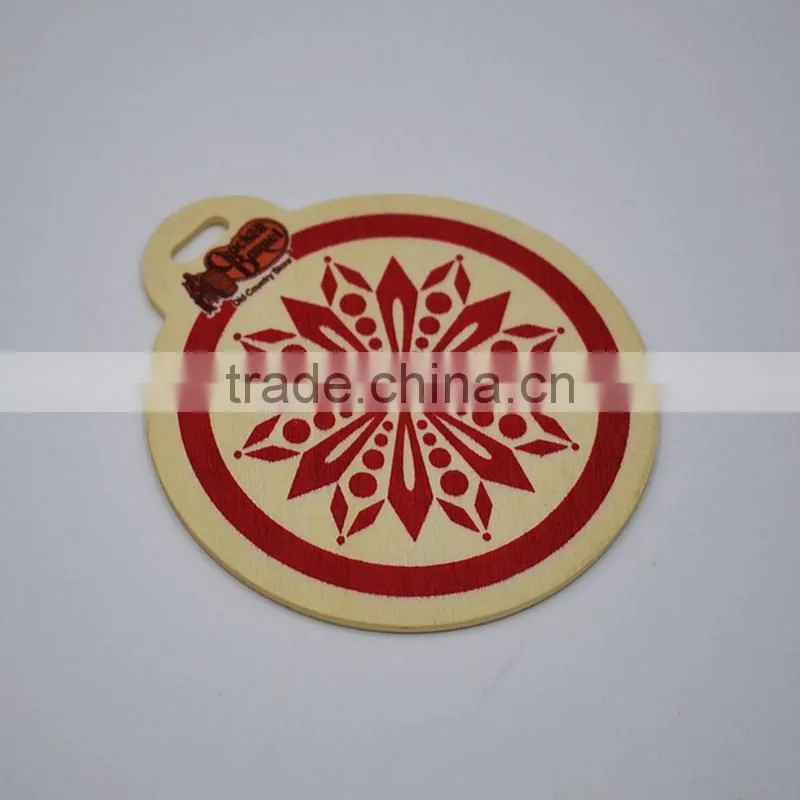 High Quality Customized Christmas Snowflake Silk-Screen Wood Drop