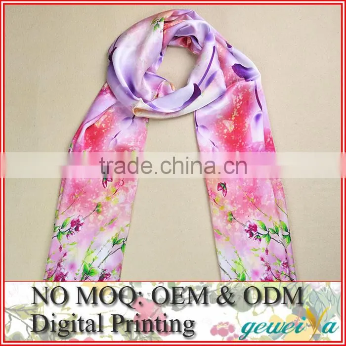 No MOQ Custom Digital Silk Printed Scarf
