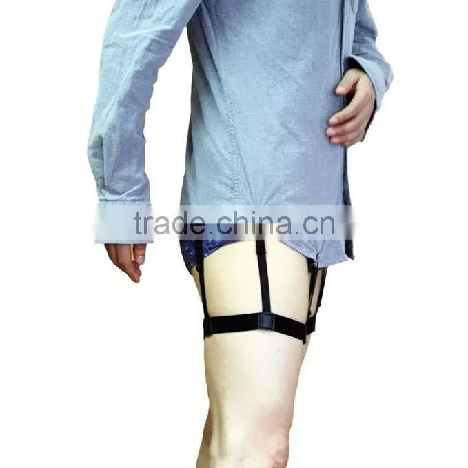 Punk Mens Adjustable Invisible Shirt Stays Garters Leg Thigh Elastic Garter Belt Suspender Accessories
