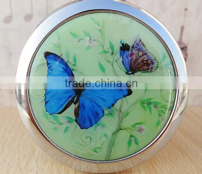 Double-sided Folding/Compact/Pocket/Make Up/Purse/Cosmetic Mirror- Butterfly