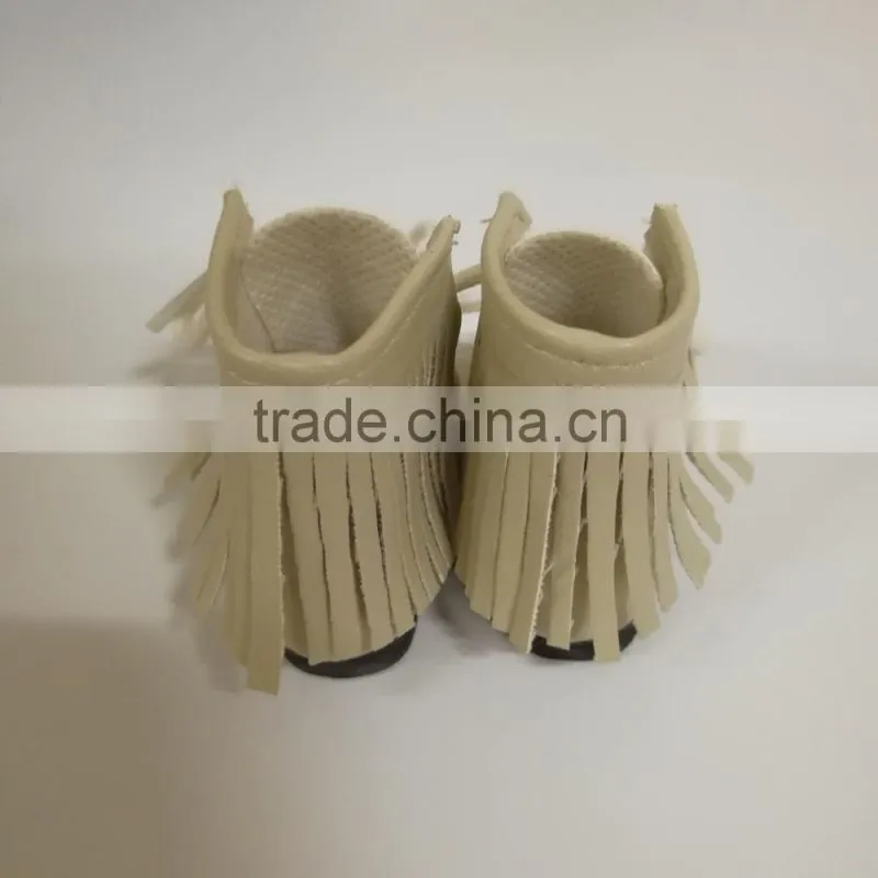 doll shoes of white leather doll boots