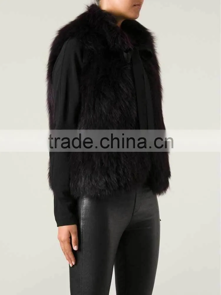 YR881 Tongxiang Fur Garment Factory Women New Arrival Knit Fox Fur Vest