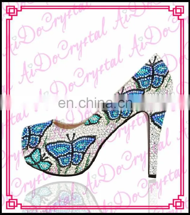 Aidocrystal classic pattern crystal high heel,new style italian shoes