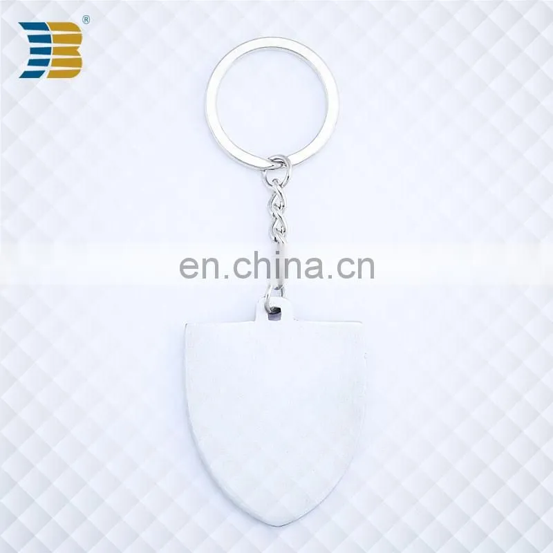 shield shape custom made silver plating keychain with engraving