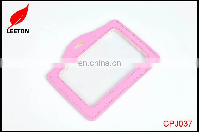 Factory supply good quality leather name ID card holder
