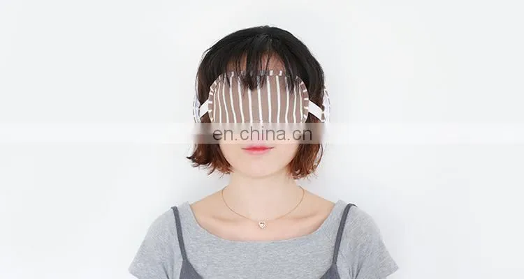 2018 Original design stripe pattern sleeping eyeshade set bed travel kit eye mask neck pillow