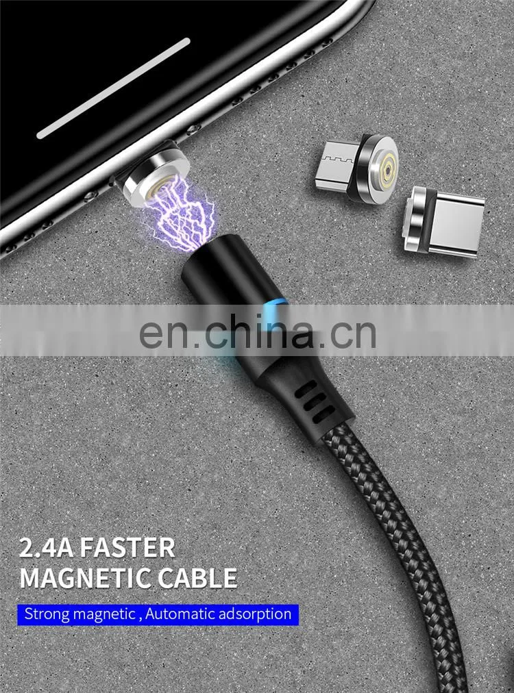 Popular 3A Fast Charging Cable for Iphone 11 Data Cable Android Type-C 3 In 1 Magnetic Fast Charging Charger Line Magnetic Cable