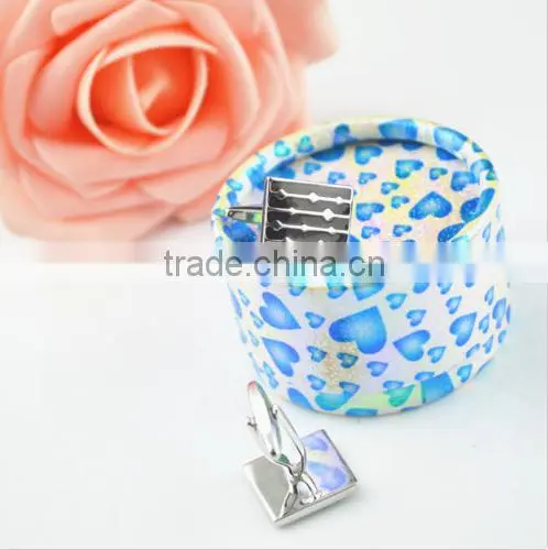 Cufflink Square Enamel Fashion Men Shirt Button Wedding Party Silver Cuff Links