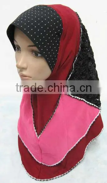A559 Fashion modern HIGH QUALITY ISLAMIC HEADSCARF ONE PIECE flower LONG MUSLIM HIJAB