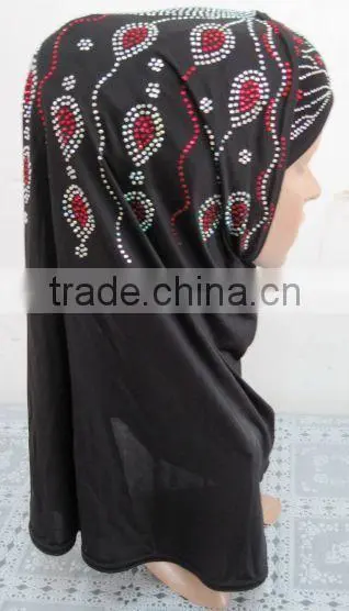 A226 Fashion 2015 beaded two piece muslim hijab