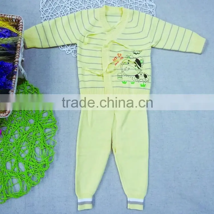 New Born Baby Knitted designs Lacing Sweater Twinsets