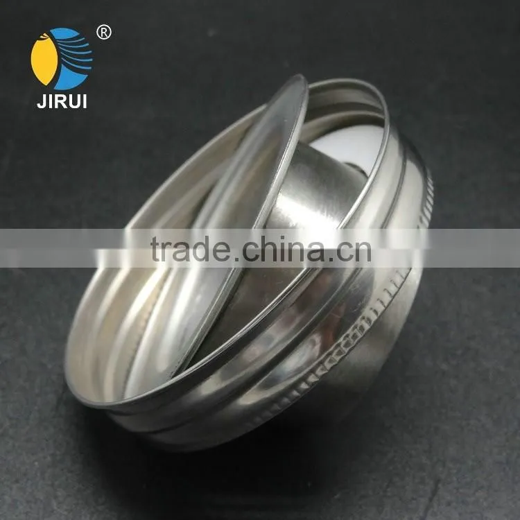 2016 factory new designed silver cocktail shaker 70mm stainless steel lid for mason jar