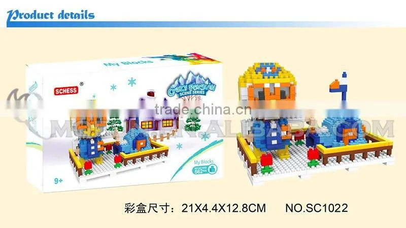 Mini Qute SC Kawaii American cartoon Pororo duck penguin diamond block plastic building block boys educational toy