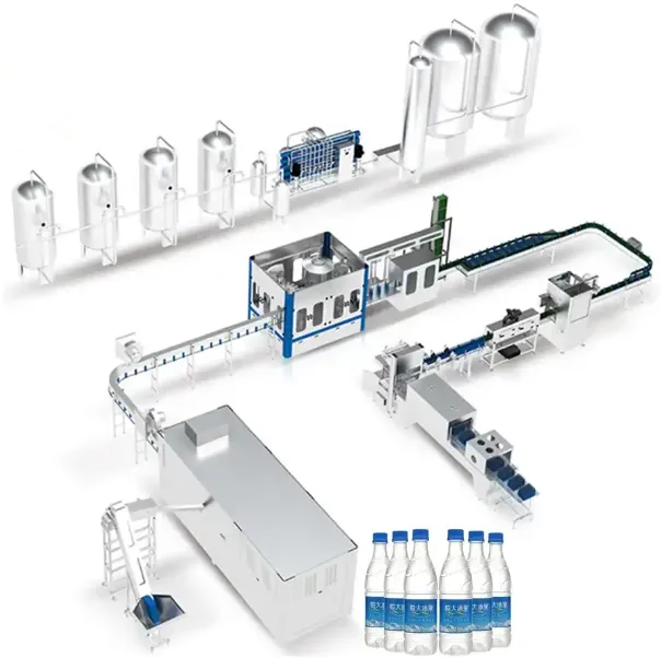 Factory Automatic Mineral Water Bottle Blowing Filling Capping Labeling Packing Making Machine Purified Water Production Line