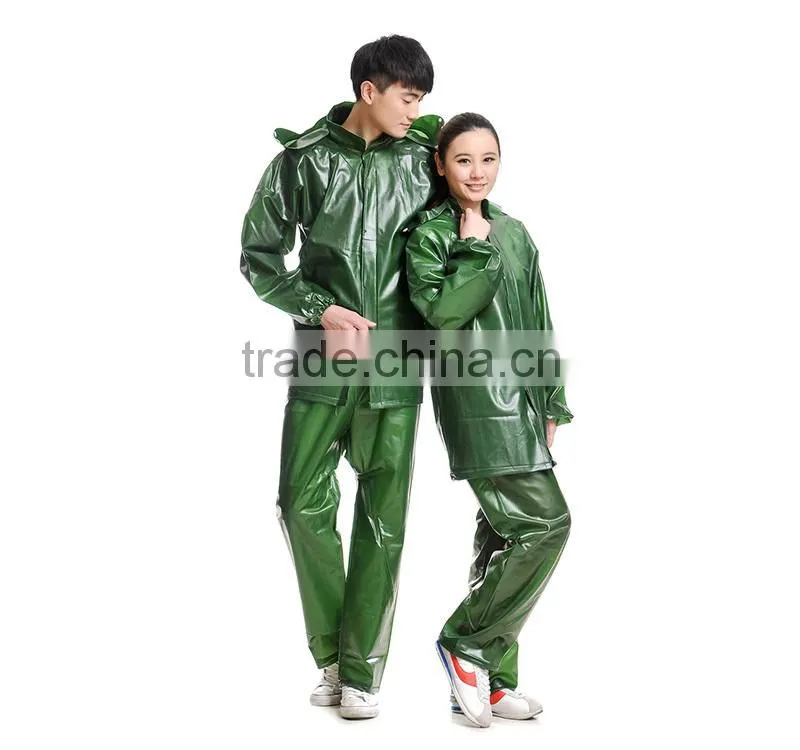 pvc green raincoat