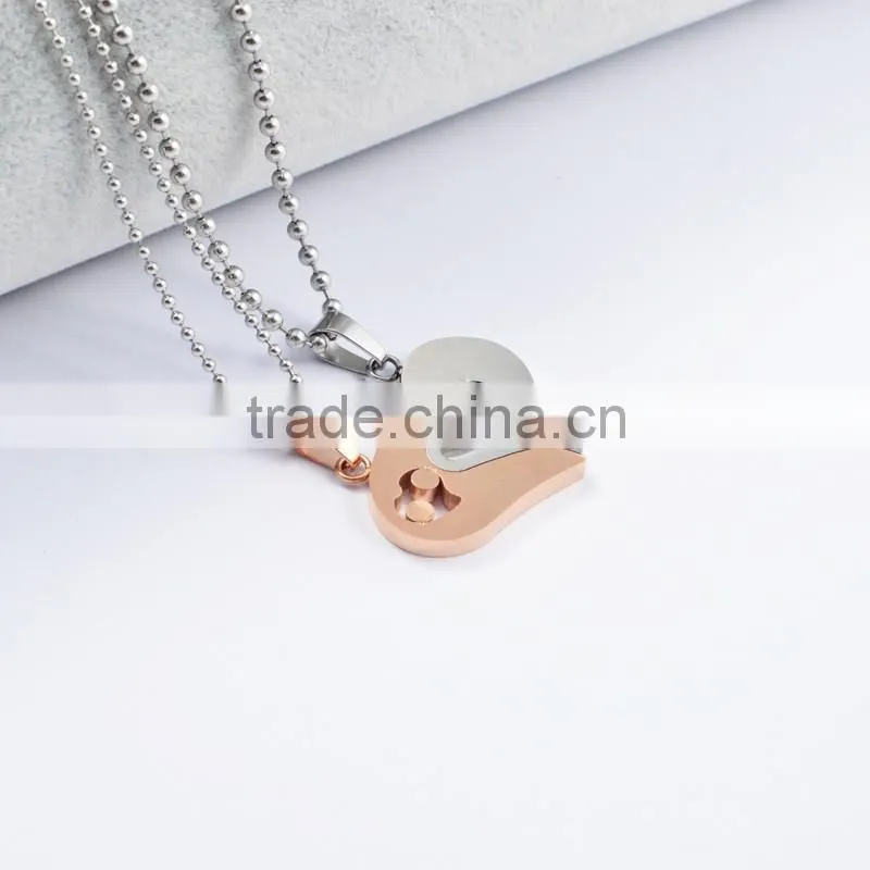 Fashion Jewelry 2016 316l Stainless Steel Jewelry Heart Pendant Necklace Necklaces For Couple