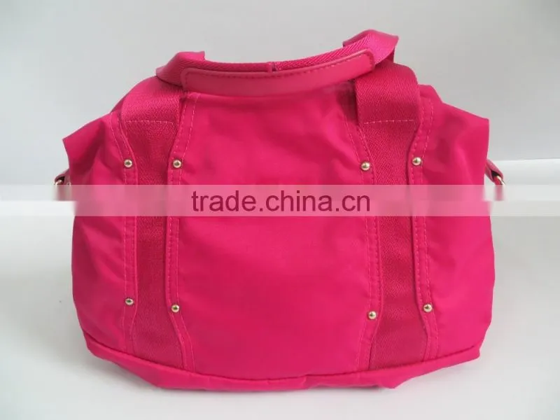 2016 China guangzhou newly style hot casual large rosy waterproof nylon shoulder bag, handbag bags women girls manufacturer
