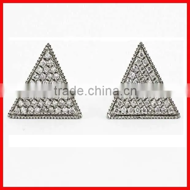 925 sterling silver micro pave cz wholesale screw back diamond earring clip-on