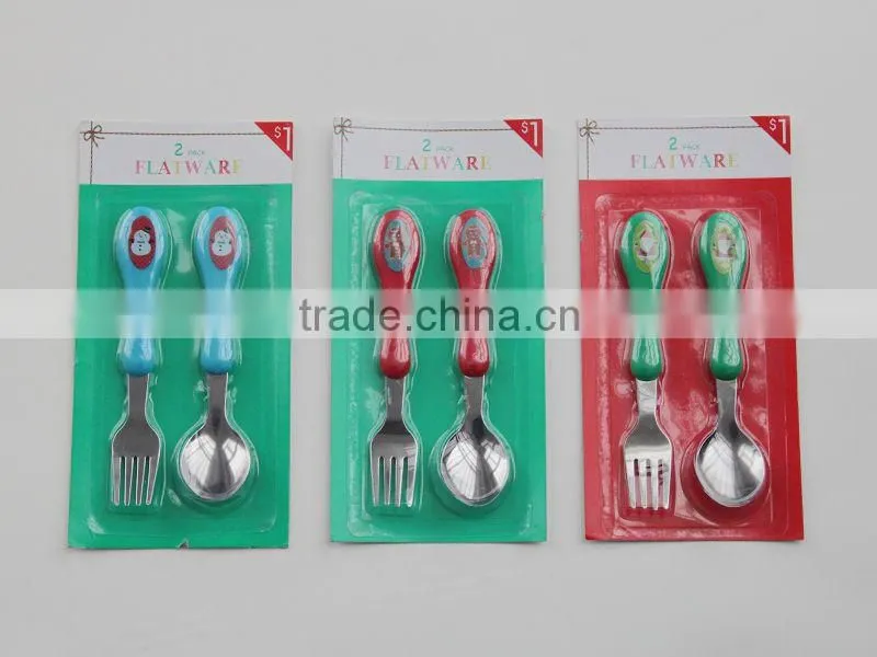 Colorful Plastic Handle Stainless Steel Cutlery set,Flatware for kids