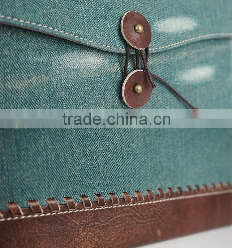 Latest Style High Quality denim genuine leather case for ipad