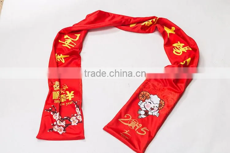 hot sale sublimation 100% polyester printed knitted football fan scarf