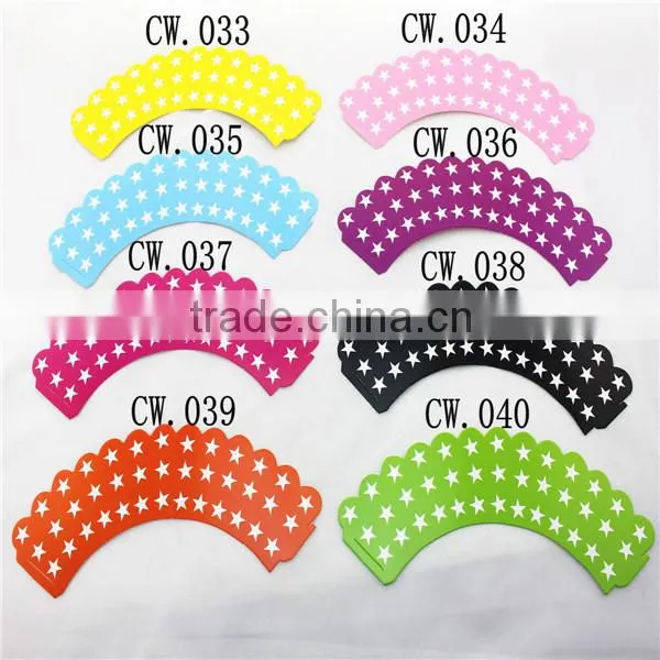 Wholesale Party Supplies Star Cupcake Wrappers for Cake Decoration