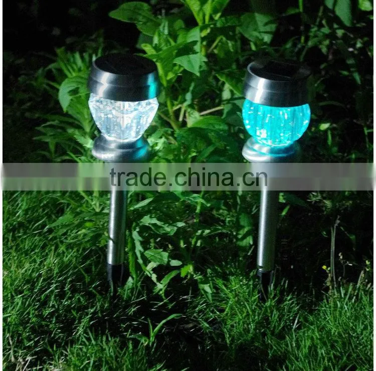 New LED insert light solar lamp stainless steel garden solar