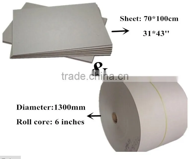 Coated Duplex Board White paper with grey back