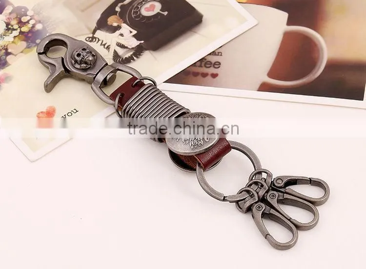 Handmade High Quality Real Ostrich Leather Keychain Leather Key Holder Key Chain