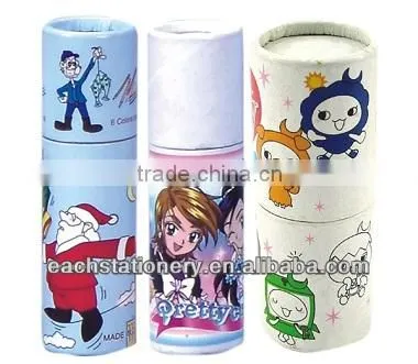 2014 Best Sales 12pcs Wooden Printing Color Pencil In Tube Box For Kids&School