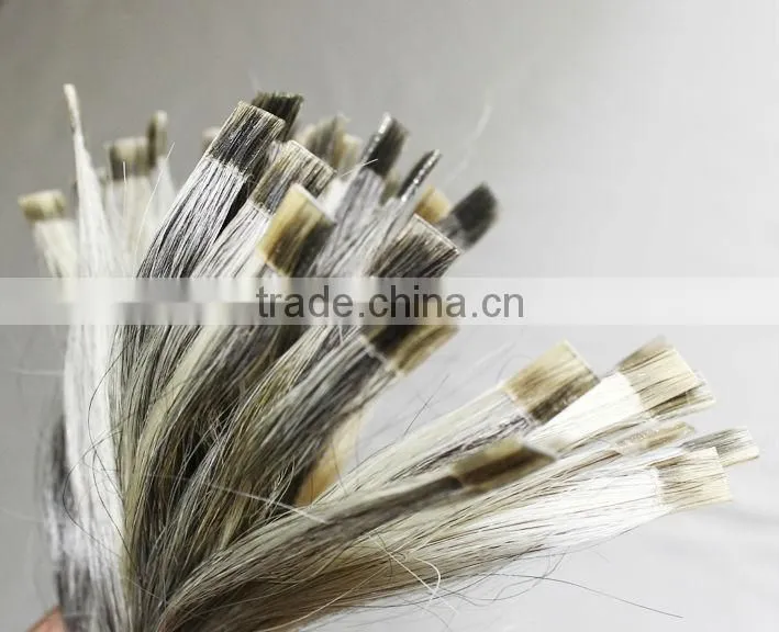 grey hair extensions flat keratin tip remy hair 100% virgin gray hair with italy glue