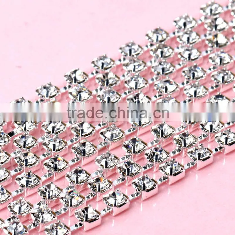 Wholesales AAA Quality Shinny Crystal Cup Roll Rhinestone Chain for Jewelry Making