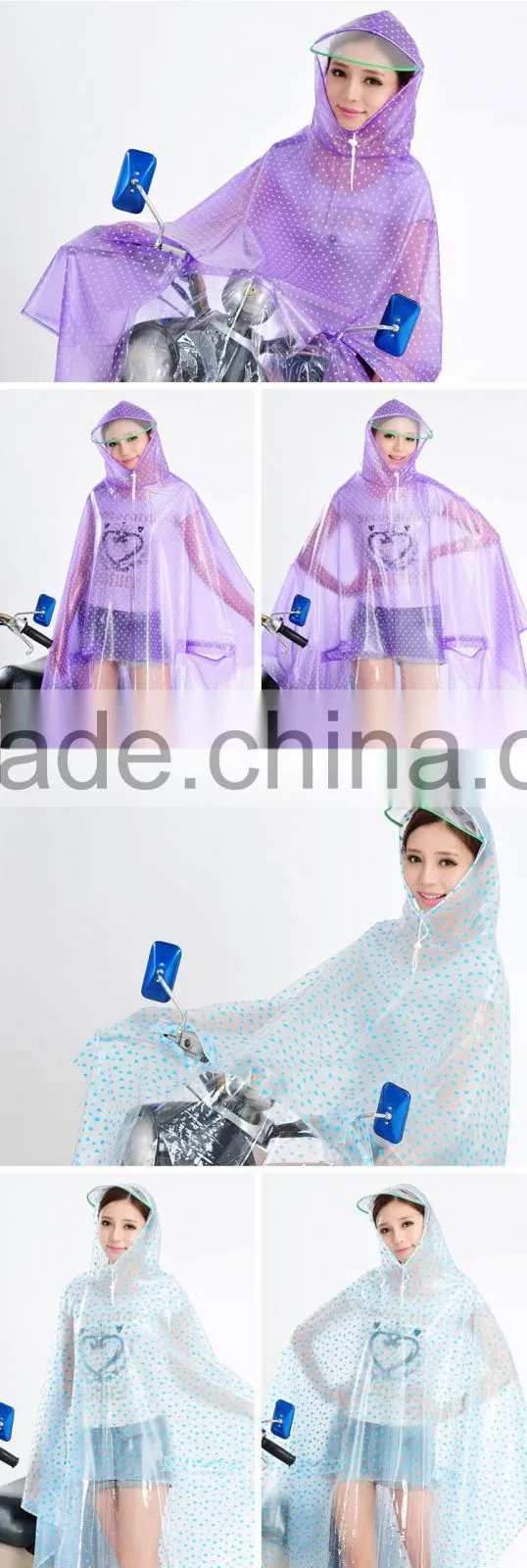 Bicycle large transparent brim thickened transparent fashion raincoat and increase