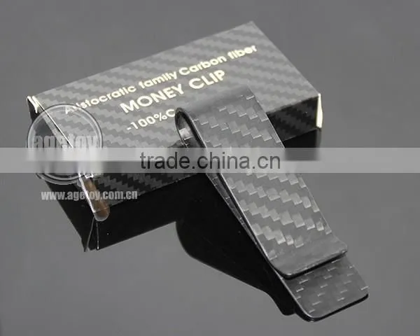 Box Packing High-grade Aristocratic Family 100% Real Matt Color Carbon Fiber Money Clip Wallet