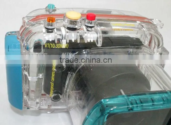 digital waterproof camera case for Nikon V1(l0~30MM), 40m/ 130ft depth underwater camera housing, Nikon Waterproof Camera Case