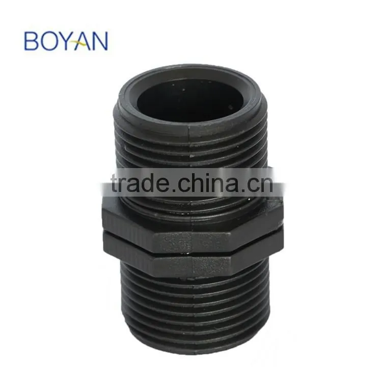 China Factory Plastic Pipe Fitting PN16 Black PE Male Coupling