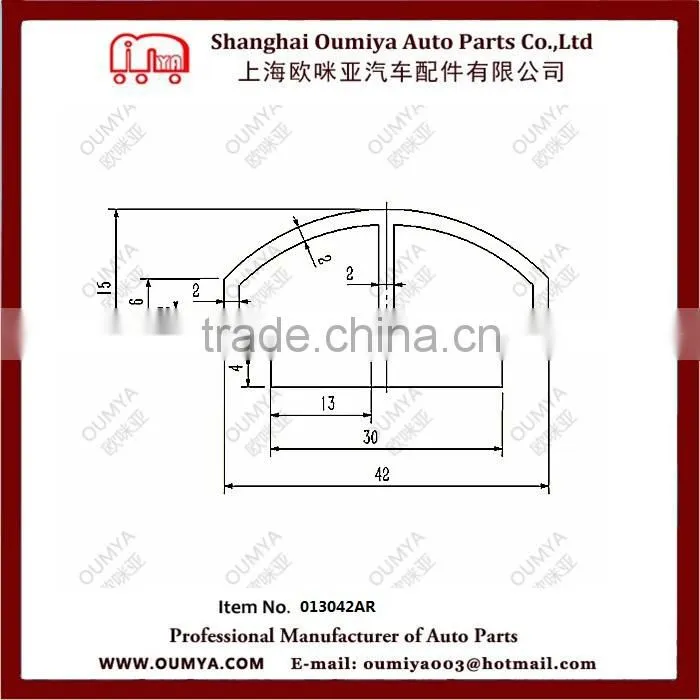 Supply high quality truck container door strip / rubber strips / seals from China factory 013042AR
