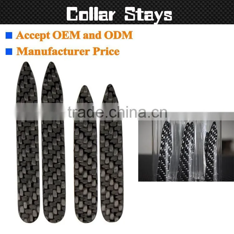 High quality Dress Shirt Stay Stiffener Carbon Fiber Metal collar stays or elegent garment accessory collar bone