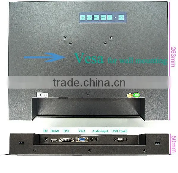 15 inch in dash vga touch screen monitor