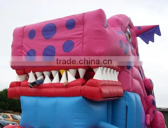 pink dragon inflatable fun city, inflatable adults playground ,obstacle course for sale