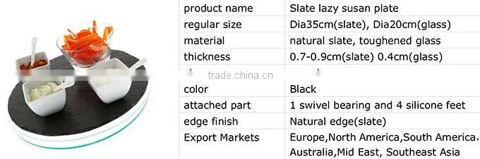 natural black slate lazy susan wholesale