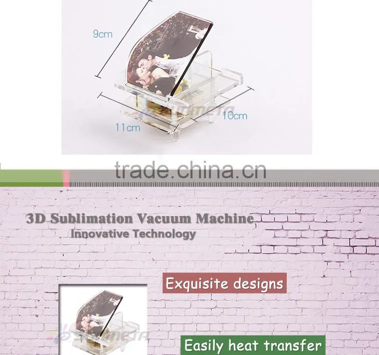 Sunmeta fashionable blank piano shape sublimation crystal photo frame