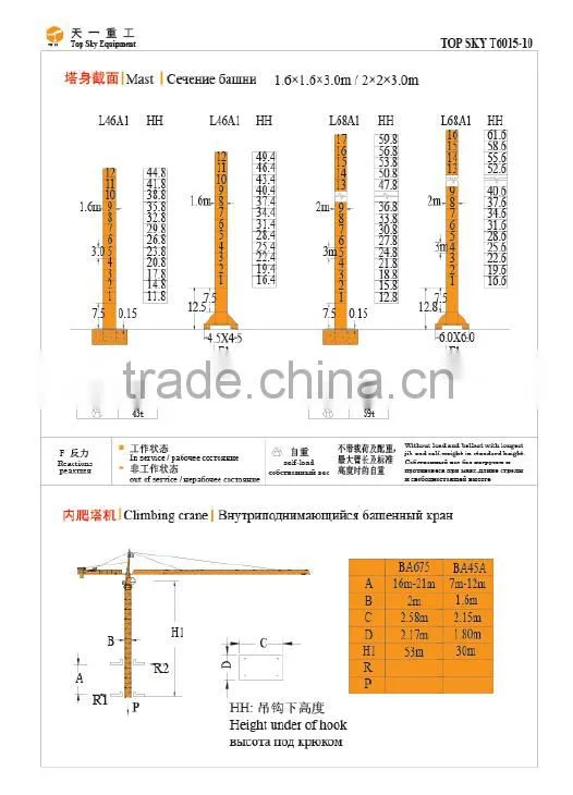 T6015-10t (H25/15) Topkit Tower Crane