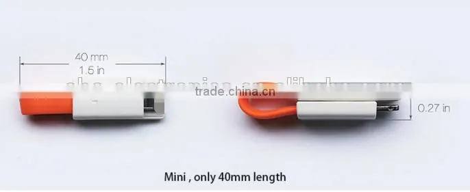 Keyring Charger : USB-A to Micro-USB Connector for iPhone