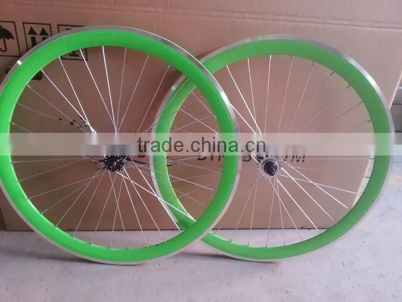 2016 hot selling aluminum alloy wheel set fixed gear wheelset filpflop hub cnc wheelset china wheelset factory