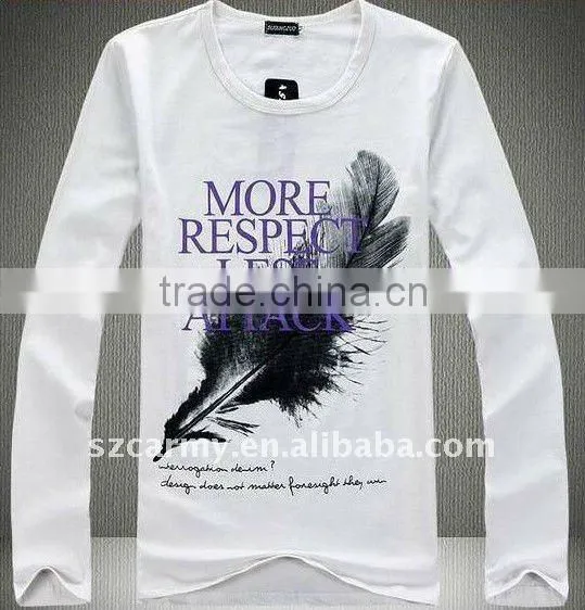 Autumn & Winter 100% Cotton Korean Style Fashionable Personality Black Couple's Casual Long Sleeve Tee Shirts