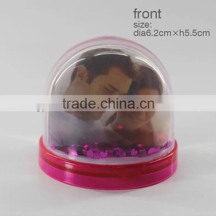 Valentine's day photo snowball keychain