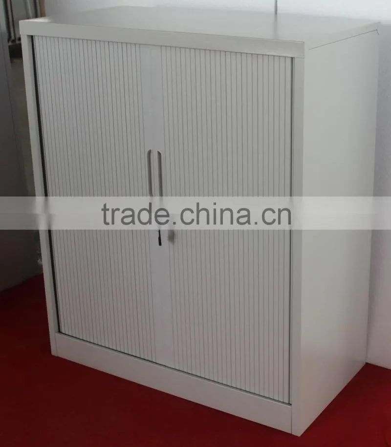 Smal rolling shutter door white steel storage cabinet with 2 doors